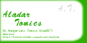 aladar tomics business card